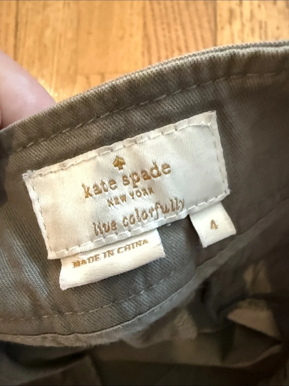 Kate Spade Olive Green Ruffle Pocket Crop Pants Size 4